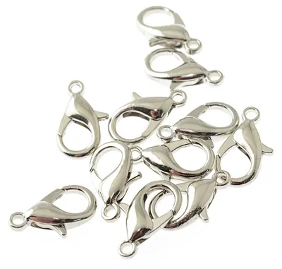 Produktbild von Vintageparts 10 Karabinerverschlüsse silberfarben platiniert 16mm