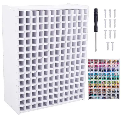 Marker-Organizer aus Holz, 180 Fächer, Weiß, 35,2x27,1 cm