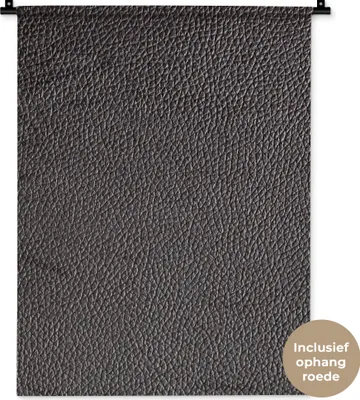 Produktbild von MuchoWow® Wandteppich Wandbehang Leder - Lederoptik - Schwarz - Hell 60x80 cm Tapisserie Dekoration Wandtuch - Decke - Wandtücher - Wohne