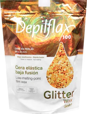 Produktbild von Depilflax 100 flexibles, niedrigschmelzendes Enthaarungswachs Perlgold 1000 g