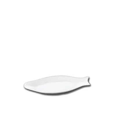 Image de Wilmax WL-992006/A Porzellan Fischteller, Weiss, 22cm Länge