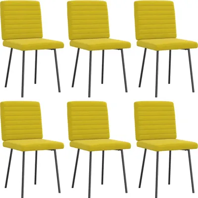 Image de Chaises à manger lot de 6 jaune velours