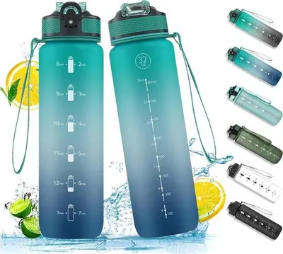 Obrázek produktu pro 1l láhev na pití bez BPA, zelená a modrá