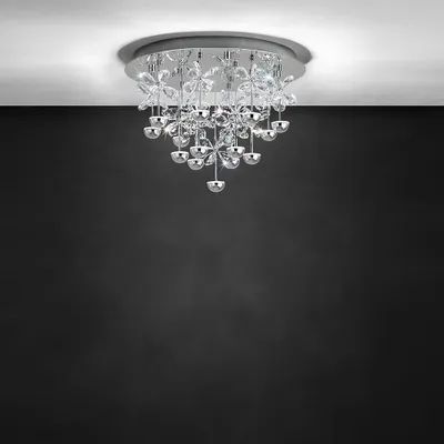 Image de Plafonnier LED cristal Pianopoli 3200lm Chrome