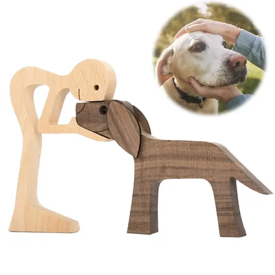 Produktbild von Schreibtischdekorationen, Welpenornamente, Holzschnitzereien, abgerundete Ecken, können als Schreibtischornamente, Geschenke verwendet ,werden
