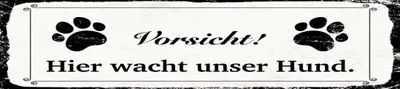 Produktbild von vianmo Holzschild 46x10 cm Vorsicht hier wacht Hund