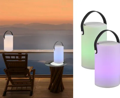 Produktbild von Dimmbare LED Tischleuchte für Outdoor & Bad Farbwechsel & Bluetooth Lautsprecher