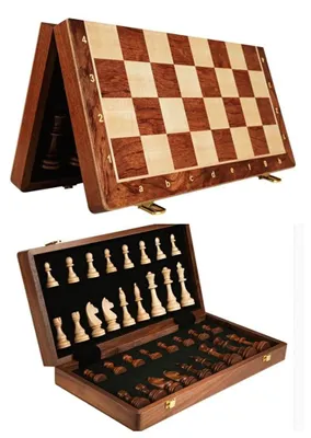 Produktbild von Holzschachspiel mit tragbarem Spielbrett