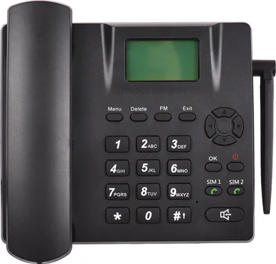 Produktbild von Festes, drahtloses Festnetztelefon, Desktop-Telefon, unterstuetzt GSM 850/900/1800/1900 MHz, Dual-SIM-Karte, 2G-Schnurlostelefon mit Antenne, Radiowecker, SMS-Aufzeichnungsfunktion, 6 Systemsprachen