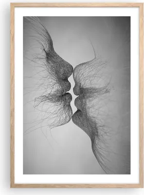 Produktbild von Gerahmtes Poster - Rahmen in heller Eiche - Kuss Liebe Paar - 50x70 cm - Wand Bild - Wanddeko - Wandbilder - Kunstposter - Wandposter - Bilderrahmen - Bilder - Kunstdruck - P2NPA50x70-4967