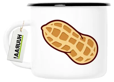 Produktbild von Emaille Tasse Erdnuss Comic 300ml Vintage Becher