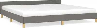Produktbild von Bettgestell ohne Matratze Dunkelgrau 200x200 cm Stoff