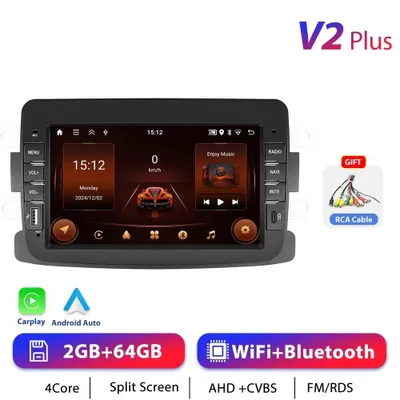 Produktbild von Android Autoradio für Renault Duster 2012–2015 - Doppel-DIN - 17,8 cm Touchscreen - Android 13 - CarPlay Style 3 - 4+64 GB - GPS, RDS, 2x USB - 1024×600