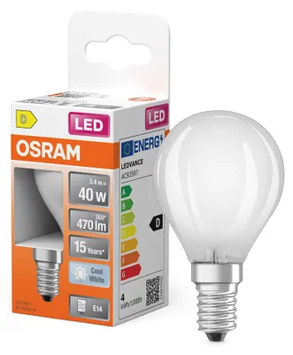 Produktbild von Osram LED Filament P45 Tropfen 3,4W = 40W E14 matt 470lm Neutralweiß 4000K 300°