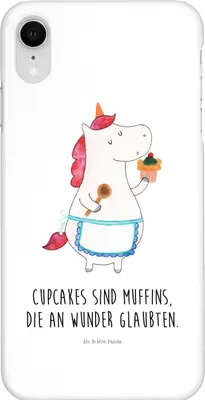 Produktbild von Mr. & Mrs. Panda Iphone XR Handyhülle Einhorn Küche - Weiß - Geschenk, Handy Case, Torte, Einhörner, Kuchen, Unicorn, Backen, Premium Kunststoff, Muffin