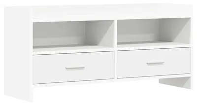 Image de Meuble TV vidaXL 100 x 33 x 47 cm Blanc, aggloméré