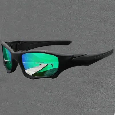 Schwarz-grüne Sport-Sonnenbrille aus Polycarbonat