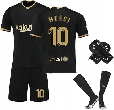 Zdjęcie produktu dla Zestaw piłkarski Messi 10 – kompletny strój piłkarski Barcelona dla dzieci, rozmiar 140–150 cm