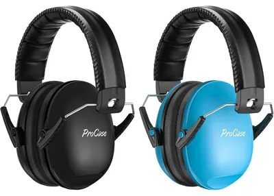 Produktbild von Kinder Gehörschutz NRR 21dB Lärmschutz für 3-12 Jahre, Blau-Schwarz, Faltdesign