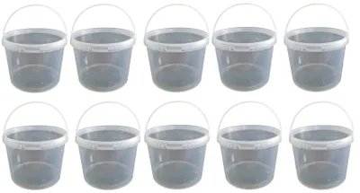 Produktbild von SILPLAST Eimer mit Deckel 5L x 10 Kunststoffeimer 5 Liter lebensmittelecht stapelbar Plastikeimer leer Transparent