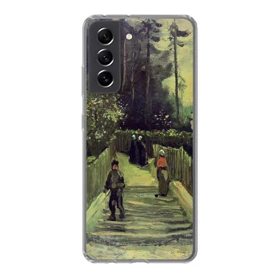 Produktbild von MuchoWow® Handyhülle Schutzhülle Hülle für Samsung Galaxy S21 FE Schräger Weg in Montmartre - Vincent van Gogh Silikon Softcase Handy Hülle - Mobiltelefonhülle