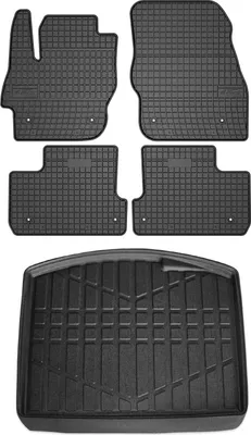 Zdjęcie produktu dla Zestaw dywaników podłogowych i wykładziny bagażnika do Mazda 3 2008-2014 hatchback guma TPE 5x