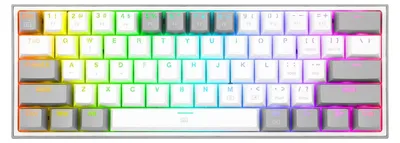 Obrázok produktu pre REDRAGON K617-RGB Fizz RGB White/Grey, Kábel, USB, Mechanický spínač kláves, Šedá, Biela