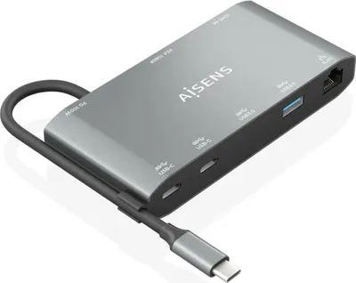 Image de Hub USB Aisens ASUC-8P010-GR Gris (1 pièce)