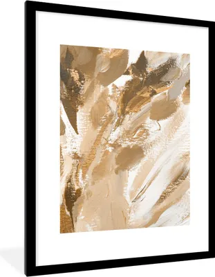 Produktbild von MuchoWow® Gerahmtes Poster Farbe - Braun - Abstrakt 60x80 cm - Poster mit Schwarzem Bilderrahmen Wandposter Rahmen Foto Bilder - Wohnzimmer - Dekorationen - Prämie