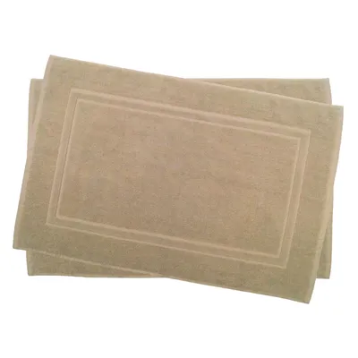 Produktbild von 2 er Set Julie Julsen® Badvorleger Duschvorleger Doppel Rahmen Sand,50 x 40 cm