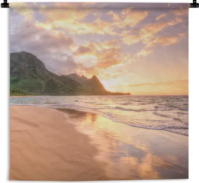 Produktbild von MuchoWow® Wandteppich Wandbehang Hawaii - Sonne - Strand 150x150 cm Tapisserie Dekoration Wandtuch - Wohnaccessoires - Modernes