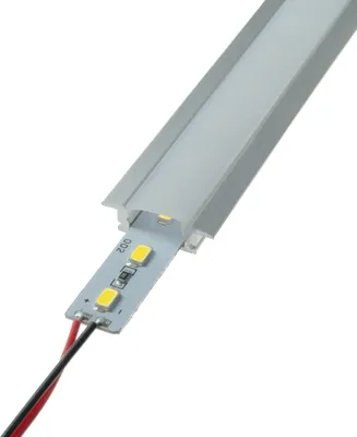 Produktbild von LED Aluschienen Set aus Alustrip und Schiene Profil D 1m Kaltweiß 1 Meter milchig