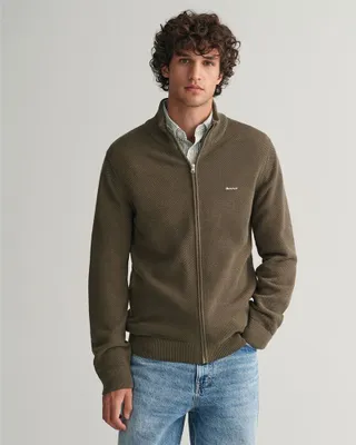 Image de Gant gilet vert fermeture éclair uni 100% coton coupe regular