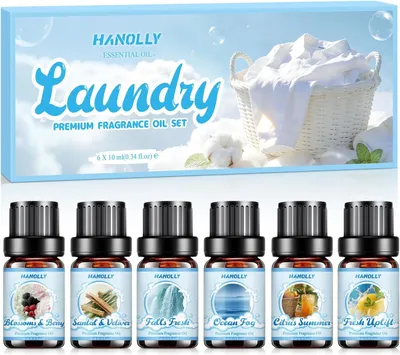 Immagine prodotto di Set di oli essenziali, 6 flaconi da 10 ml, profumi naturali, per diffusori, aromaterapia
