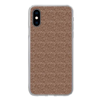Produktbild von MuchoWow® Handyhülle Schutzhülle Hülle für iPhone X Gesicht - Muster - Abstrakt Silikon Softcase Handy Hülle - Handyhülle