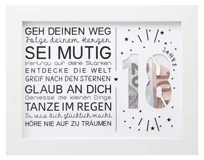 Produktbild von Geldgeschenk zum 18. Geburtstag für Mädchen und Jungen