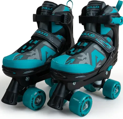 Produktbild von Apollo Champion Adjustable Quad Skate - verstellbare Rollschuhe mit LED Rädern für Kinder, Rollerskates für Jungen und Mädchen Größe M (35-38) - Mint