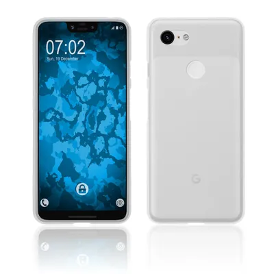 Produktbild von PhoneNatic Case kompatibel mit Google Pixel 3 XL - transparent-weiß Silikon Hülle matt Cover