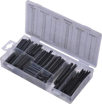 Immagine prodotto di SW-Stahl S8054 Assortimento di coppiglie cave / spine a molla / metriche / dimensioni ø 2,0-10 mm / in confezione trasparente / auto / moto / industria / riparazione di apparecchi elettrici / 450 pezzi