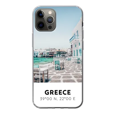 Produktbild von MuchoWow® Handyhülle Schutzhülle Hülle für iPhone 13 Pro Griechenland - Meer - Blau Silikon Softcase Handy Hülle - Handy-Tasche