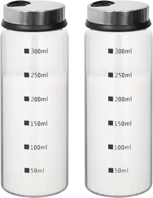 Imagen del producto de Recipientes de vidrio para especias, 2 unidades, de 300 ml, con tapa giratoria, para la cocina