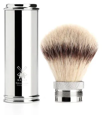 Zdjęcie produktu dla MÜHLE Pędzel do golenia podróżny, Silvertip Fibre®, uchwyt chromowany