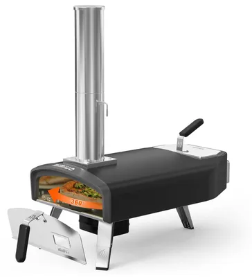 Productafbeelding van Pizzaoven - Houtskool en brandhout - 33 cm pizzasteen - Draagbaar - Met roterende functie
