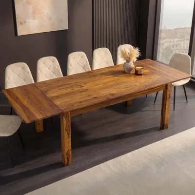 Produktbild von riess-ambiente Esstisch MAKASSAR 160-240cm braun stone finish Sheesham ausziehbar 12 Personen
