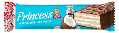 Produktbild von Princess Waffelriegel mit Kokos in Milchschokolade 40g