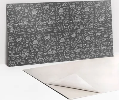 Produktbild von PVC-Wandschutz für die Küche - Stilvoller Schutz für Ihre Wände 100 x 50 Zeichenthema des Essens