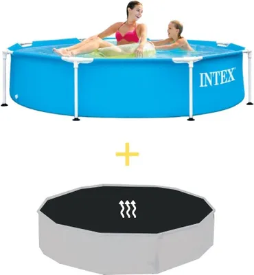 Produktbild von Intex Metal Frame Pool - 244 x 51 cm - Inklusive Solarsegel