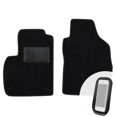 Produktbild von moto-MOLTICO Vorne Fußmatten Auto Velours Autoteppiche Schwarz Automatten Set 2-teilig passend für Fiat Panda 2 2003-2012