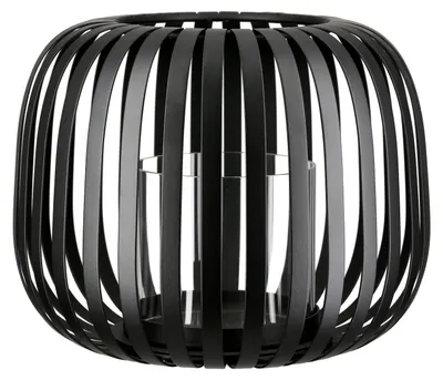 Produktbild von Gilde Windlicht, "Dogma", Glas, Metall, schwarz, VE 2, H. 13 cm, D. 16 cm 74163 4063387741634