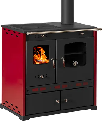 Produktbild von Kaminofen mit Backfach und Herdplatte Perfect Lux Eco Holzofen 7.5 kW Kamin Ofen Dauerbrandofen Werkstattofen Schwedenofen Hüttenofen Heizofen